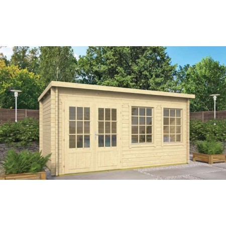 Photo du chalet bois à toit plat 11m2 450x250cm MARIA