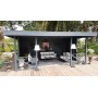 Kiosque de jardin de 17m2 Colomban 350x500cm - 40mm - avec toit plat
