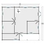 Plan du Chalet habitable 68,1+7,4m2 AVENTURE de Jardin et Chalet