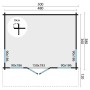 Plan du Chalet bois 16,1 m2 Miami 380x500m2 de Jardin et Chalet