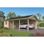 Garage bois 8+22m2 Eden 430x770cm - 44mm - avec carport voiture