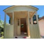 Roulotte en bois Verdine 240x480cm - Terrasse couverte, double vitrage