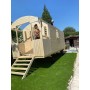 Roulotte en bois Goguette 240x600cm avec terrasse, double vitrage