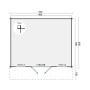Chalet bois 20m2 Viggo 400x500cm porte double 2 grandes fenêtres