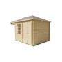 Chalet bois de 12m2 Senga 300x440cm - 44mm - Avec 2 pièces, 4 pents