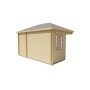 Chalet bois de 12m2 Senga 300x440cm - 44mm - Avec 2 pièces, 4 pents
