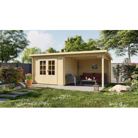 Chalet bois 7,5+8,1m2 300x600cm Chappo