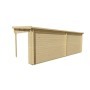 Chalet bois 6,1+6,6m2 Ronald 250x600cm - 28mm - Toit plat et terrasse