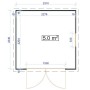 Abri de jardin 5m2 231x224cm Hugo