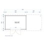 Abri de jardin 5,5+4,0m2 200x300cm Mi-moderne