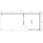 Chalet bois 9,7+14,8m2 350x800cm Paiva