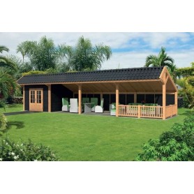 Kiosque Bergen XL type 11 mélèze/douglas l1302xP452