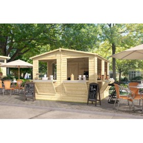 Kiosque 6 volets en bois 9m2 300x300cm