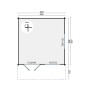 Chalet bois 16m2 420x420cm Inge