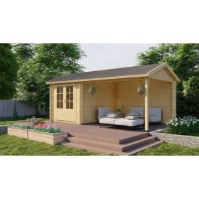 Chalet bois 6,4+9,2m2 300x590cm Ove