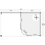 Chalet bois 6,4+6,4m2 300x500cm Stig