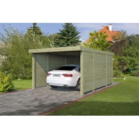 Photo du Carport voiture 15m2 Combi 4 panneaux ondulés en fibre de verre