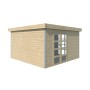 Vue arrière de l'Abri en bois massif 15m2  - 28mm