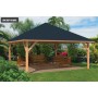 Pavillon / Kiosque de jardin Rhodos 30m2 en mélèze/douglas abri salon de jardin abri pour spa