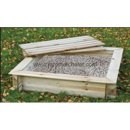 Bac à sable carré avec couvercle TUINDECO