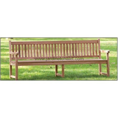 Banc de jardin en teck Bretagne 3 pieds 210cm