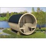 Sauna tonneau 300cm en thermowood TUINDECO
