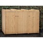 Cache poubelle triple en bois